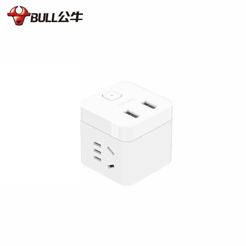 公牛(BULL) 小魔方USB插座 插线板/插排/排插/接线板 2孔+2USB口 无线魔方 GNV-U9B122