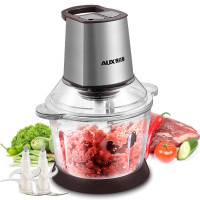 AUX/奥克斯绞肉机 大容量商用400W家用不锈钢电动搅拌机绞馅机打辣椒机碎菜蒜蓉器料理机切菜打肉碎肉机