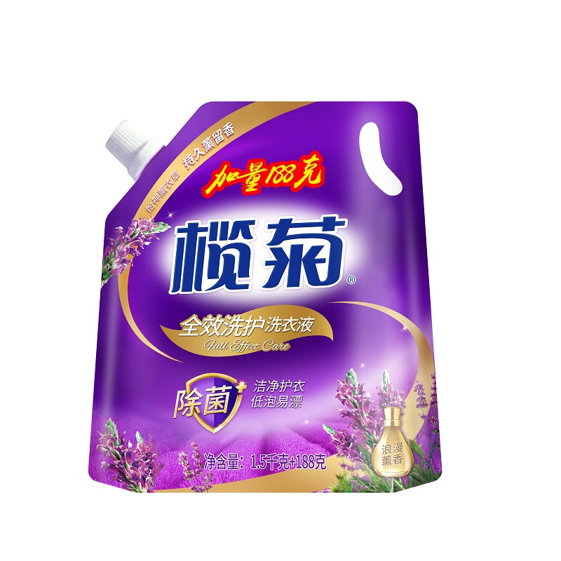 榄菊康涤全效洗护除菌洗衣液1.5kg+188g 薰衣草持久留香 家用手洗机洗去渍柔顺护色