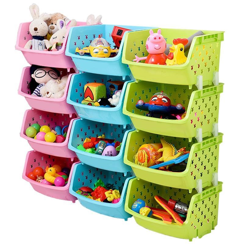 宝宝儿童玩具收纳架箱书架多层筐厨房分类整理储物柜子置物架高清大图
