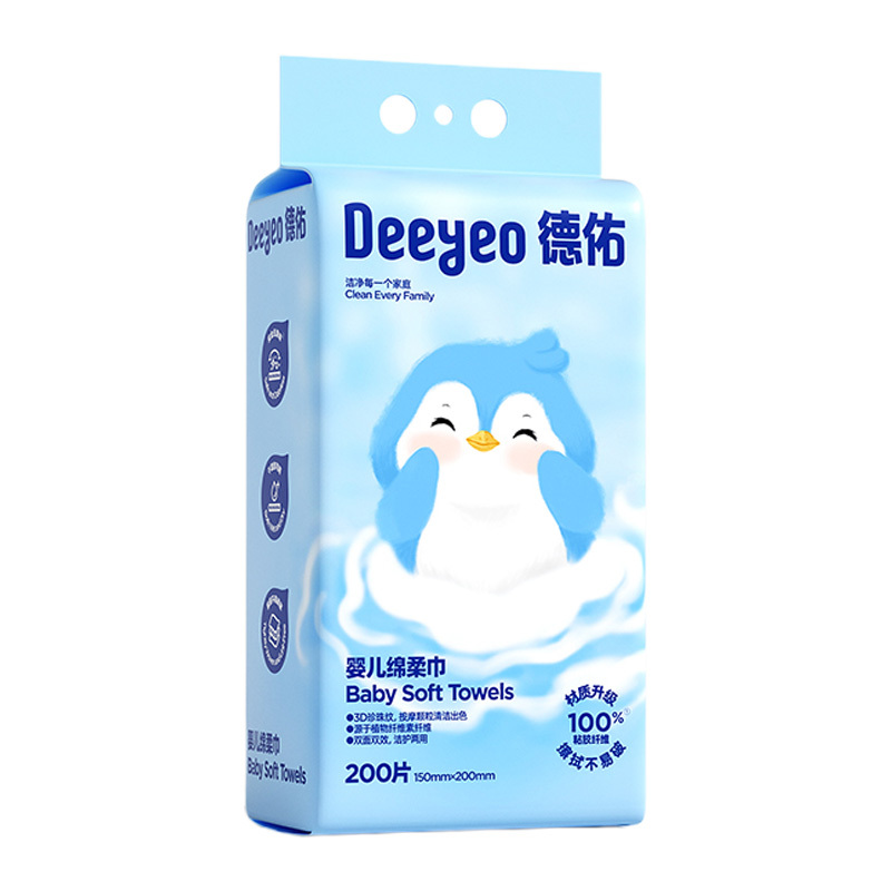德佑绵柔巾200片*1包质地厚实舒适企鹅悬挂式2001DYCT360