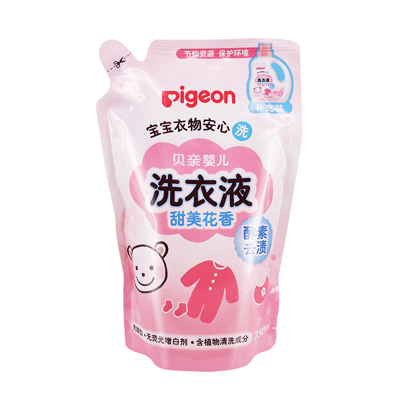 贝亲婴儿洗衣液(甜美花香)补充装750ml MA115高清大图
