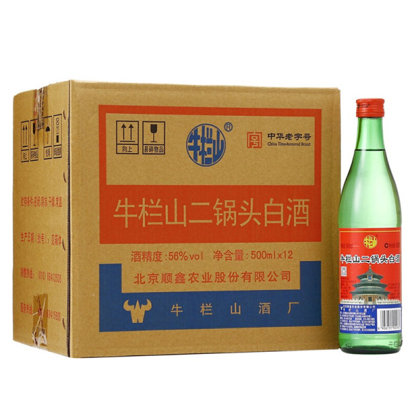 中华老字号 牛栏山 二锅头 56度清香型白酒 500ml*12瓶箱装 ￥90.8