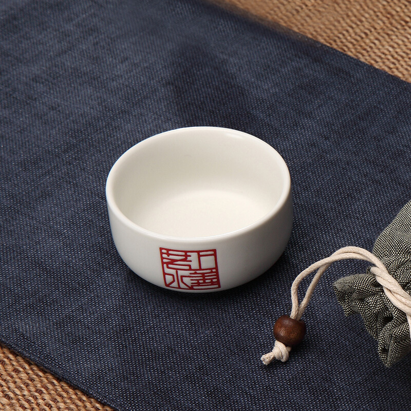恒福(TEA MiLL) 陶瓷茶杯功夫茶杯个人杯品茗杯茶具杯上善若水3个装 其他