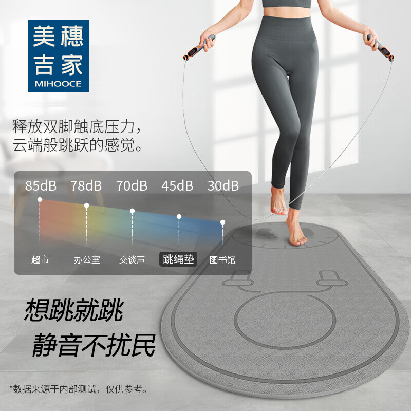 美穗吉家TPE家用多功能跳绳垫140x63cm 灰色高清大图
