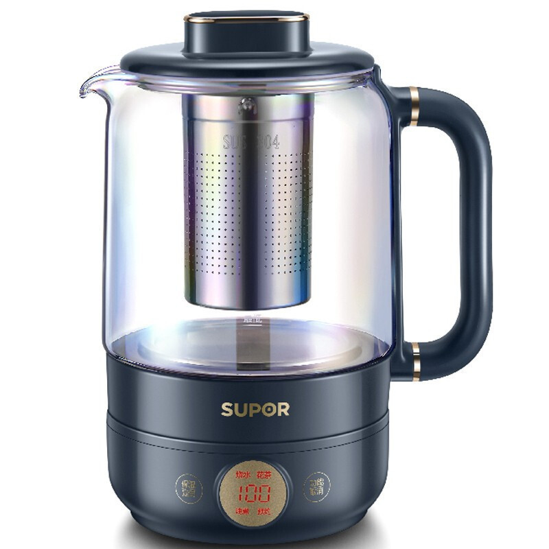 苏泊尔supor养生壶08l煮茶壶玻璃电水壶烧水壶炖煮两用壶多功能煮茶器