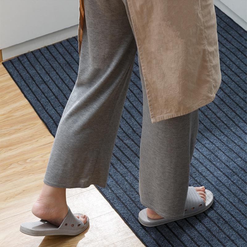 厨房地垫防滑防油吸水家用垫进垫子耐脏可裁剪地毯入户脚垫_752 80x160厘米【厨房长条款】 黑灰条纹【环保无味/加厚防滑升级】