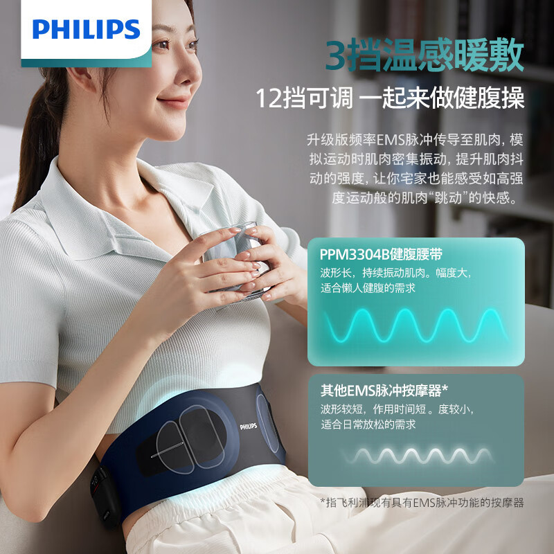 飞利浦(PHILIPS)PPM3304B 健腹腰带 2500mAh(单位:个)高清大图
