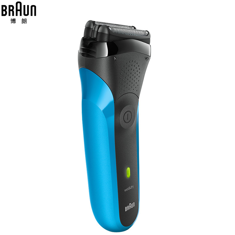 博朗(BRAUN)电动剃须刀 310s 干湿两用 超感几何刀网 三刀头 全身水洗 充电式 蓝色 往复式 刮胡刀