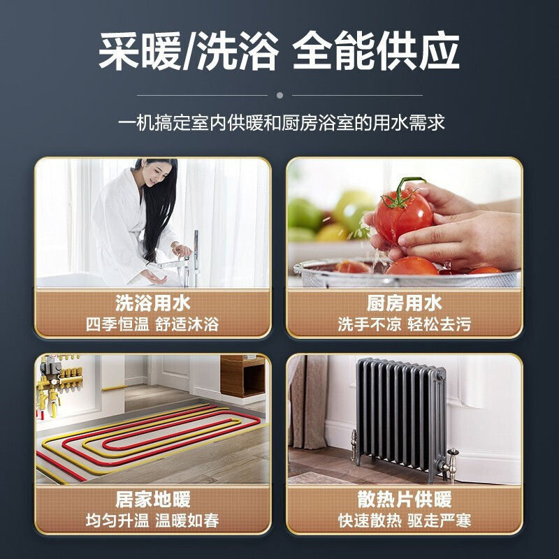 Haier/海尔壁挂炉家用天然气 采暖炉热水两用26KW 智能分段燃烧 低耗运行 防冻 L1PB26-HW1(T)U1