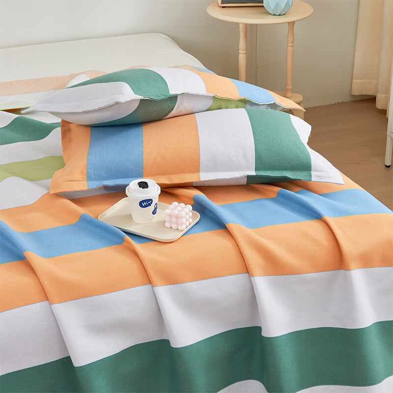 天琴床品三件套200*230cm柔软舒适极简主义粗布印花TQ-S65高清大图