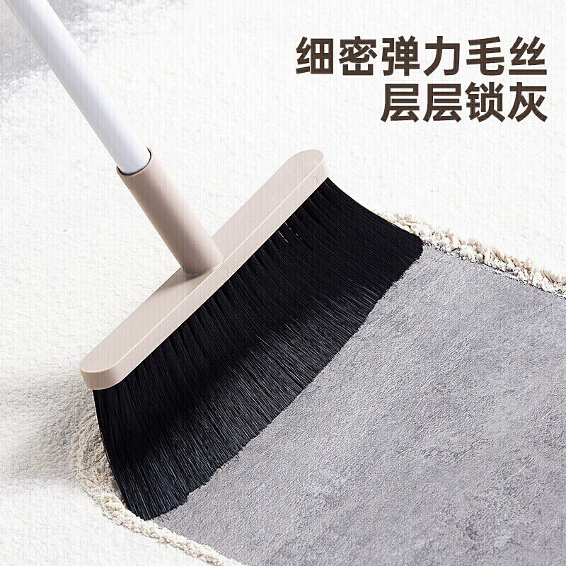 茶花扫把簸箕套装 家用不锈钢杆 扫帚畚箕组合 两件套 颜色随机发213001