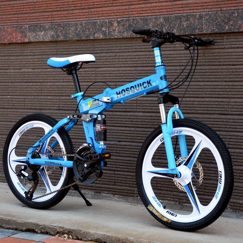 减震碟刹越野折叠山地车自行车山地自行车便携轻巧男孩女孩脚踏车单车