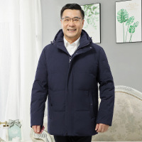 JPDUN男士羽绒服中老年短款爸爸羽绒服男爷爷加厚老人冬装外套中年派克服_722 4XL 藏青