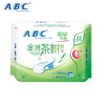 ABC 卫生巾 3包24片 夜用 茶树清爽系列 纤薄 带 护翼 棉柔 姨妈巾