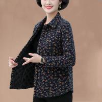 2021新款妈妈薄款小棉衣秋冬装碎花轻薄棉服中老年大码加棉外套女