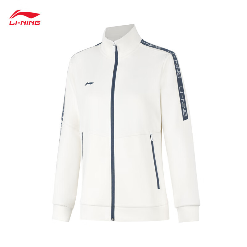 李宁(LI-NING) 女款2024开衫无帽卫衣AWDUA80-2 乳白色 XS-3XL(码数备注)