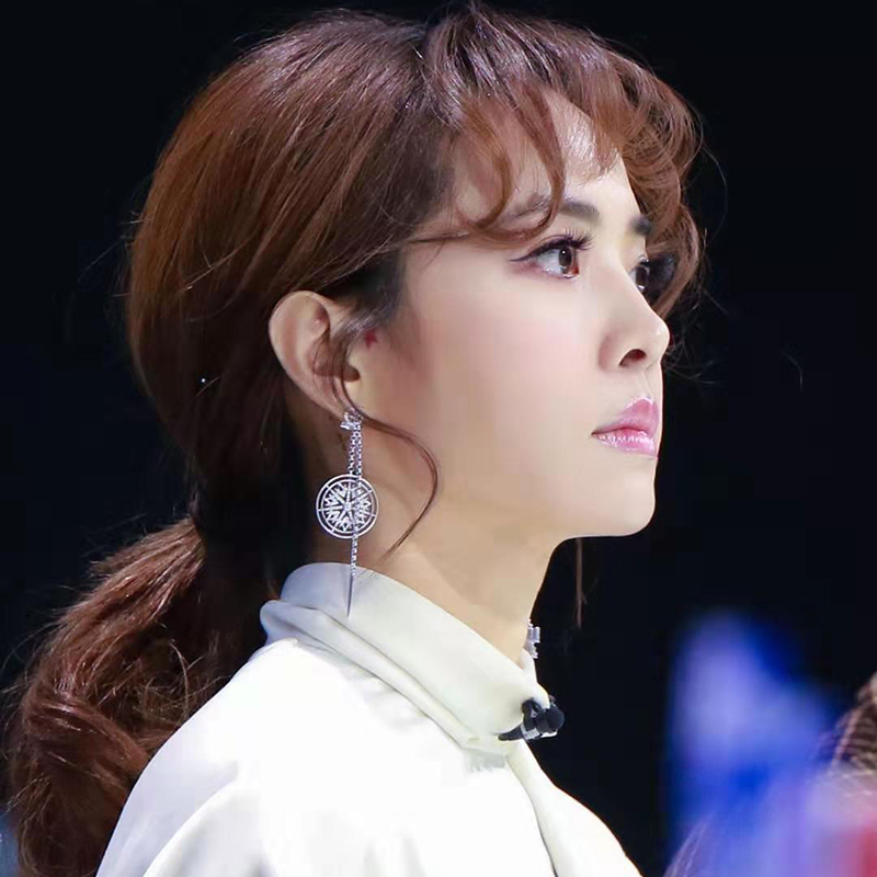 [apm MONACO]单只曼陀罗雪花耳线垂坠925银耳饰穿孔耳线女士耳坠贵族银饰品送女友 银色