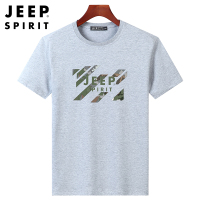 JEEP SPIRIT吉普短袖t恤男士2021夏季新款弹力纯棉圆领套头宽松休闲半袖T恤有大码