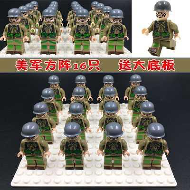 拼装二战军事积木城市系列人偶陆军防暴警察新年人仔男孩玩具 三角洲部队高清大图