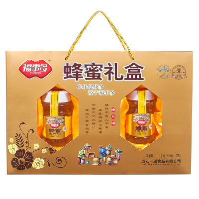 福事多蜂蜜礼盒1000g(500g*2瓶装)农家蜂蜜大礼包自然成熟 滋补蜂蜜