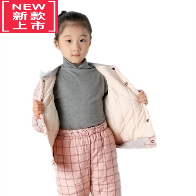 可莉允花儿童棉衣家居服校服器内胆中大童男女童宝宝棉服冬季格子图片