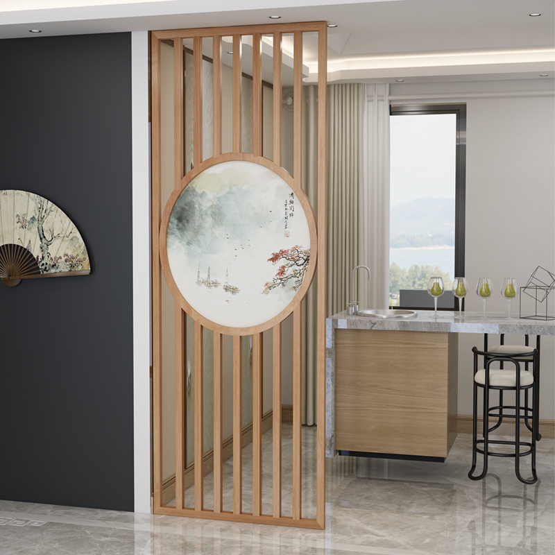 实木屏风隔断装饰酒店闪电客客厅餐厅进玄关现代简约北欧中式镂空款式