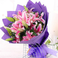 五二零 祝福鲜花速递全国 香水百合花束预定快递 爱情生日鲜花礼物 上海苏州长沙合肥杭州花店同城送花上门