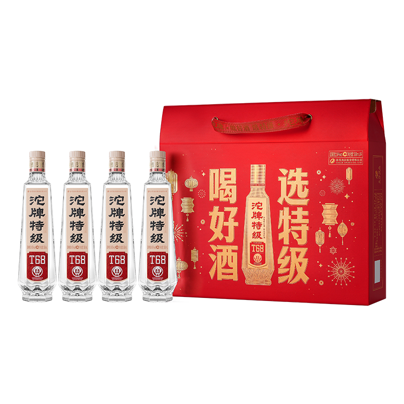 沱牌舍得 酒 沱牌特级T68礼盒50度588ml*4瓶/盒浓香型纯粮白酒
