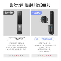 [直播专享]鹿客(loock)智能锁 SV40 深空灰 全自动指静脉推拉智能门锁 家用密码锁非指纹防盗锁