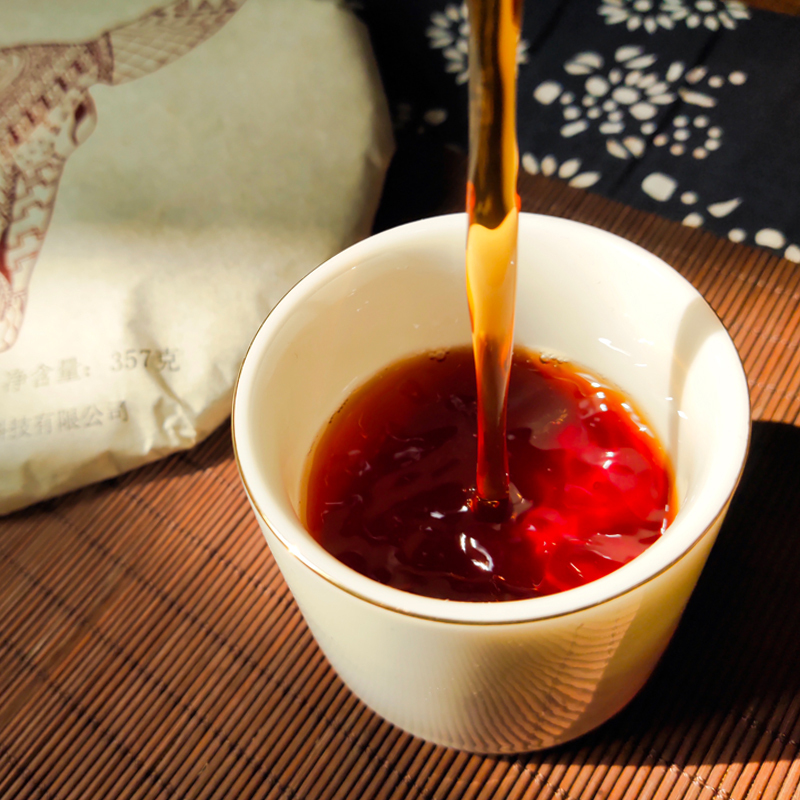 [赠定制茶针]南国公主普洱茗茶 佤 云南普洱茶熟茶茶叶 七子饼357克 南國公主