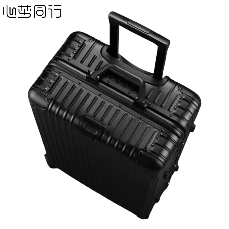 心梦同行全铝镁合金行李箱大容量拉杆箱抗摔金属箱差旅密码箱万向轮旅行箱 黑色26寸 1801/个高清大图