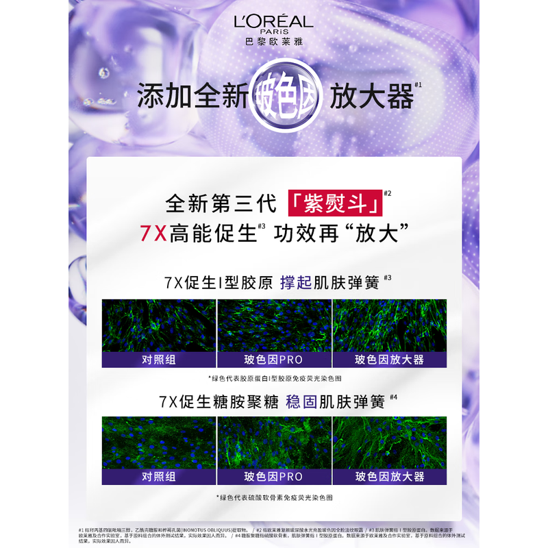 欧莱雅 复颜玻尿酸水光充盈玻色因全脸淡纹眼霜30ml(紫熨斗眼霜)高清大图