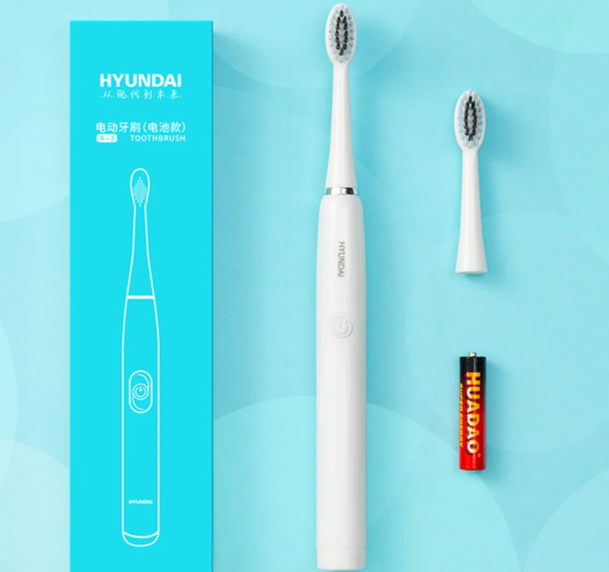 HYUNDAI 电动牙刷全自动 防水 儿童男女士学生情侣通用电池款电动牙刷 X-3-三个刷头高清大图