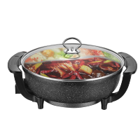 鸳鸯电火锅家用韩式多功能不粘电火火锅宿舍电煮锅2-3-4-6人6L麦饭石鸳鸯锅1513