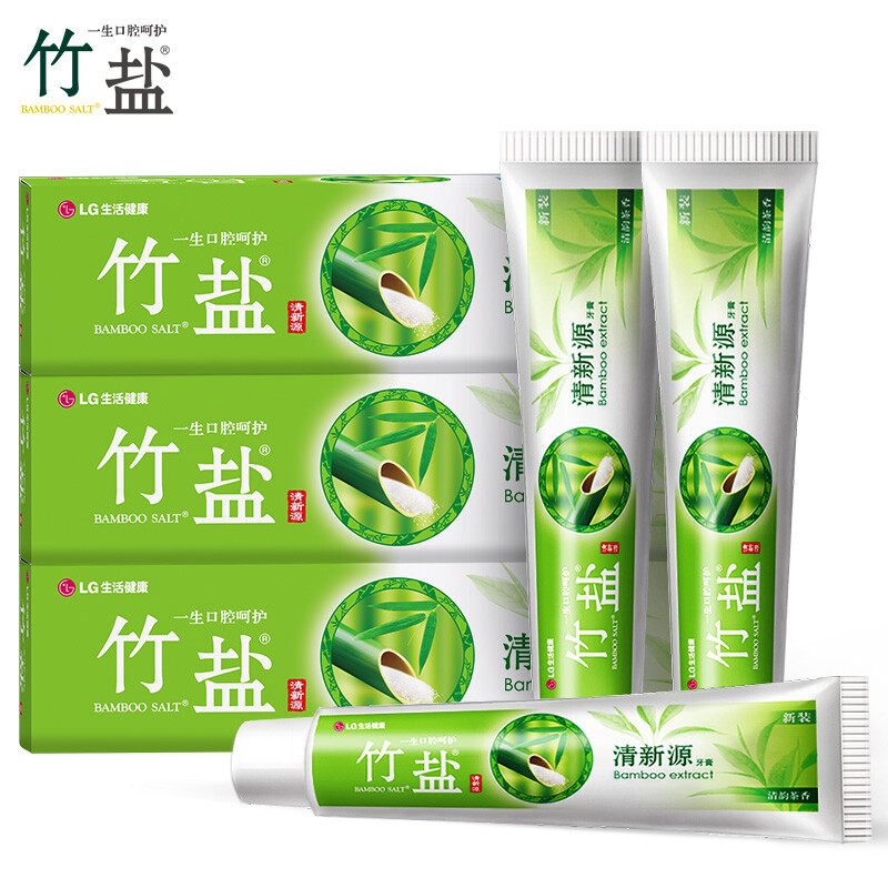 竹盐清新源牙膏清韵茶香150g 清新口气 呵护牙龈健康高清大图