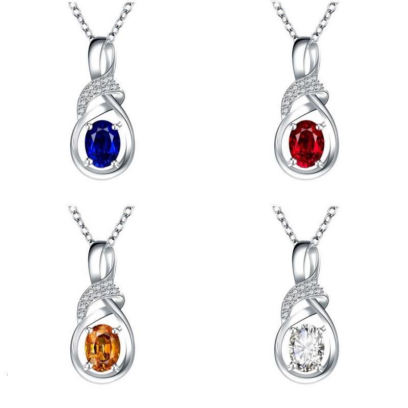 N028Women Silver Necklace 日韩简约水滴坠项链女锁骨首饰银饰送女朋友七夕情人节礼物