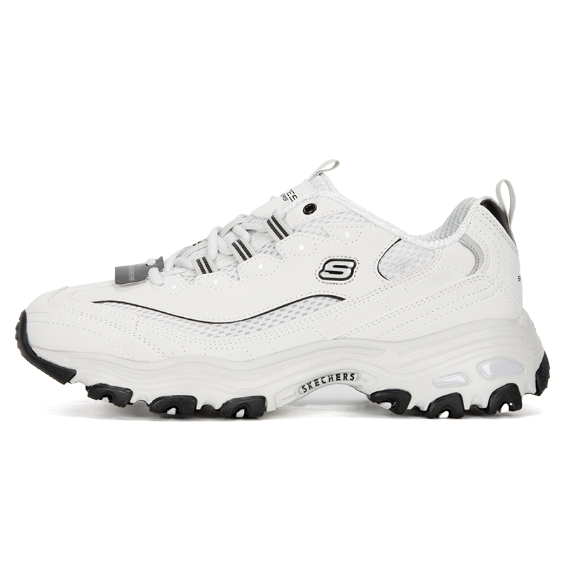 斯凯奇(Skechers)男鞋熊猫鞋轻便休闲鞋厚底增高老爹鞋透气运动鞋 894193-LTGY