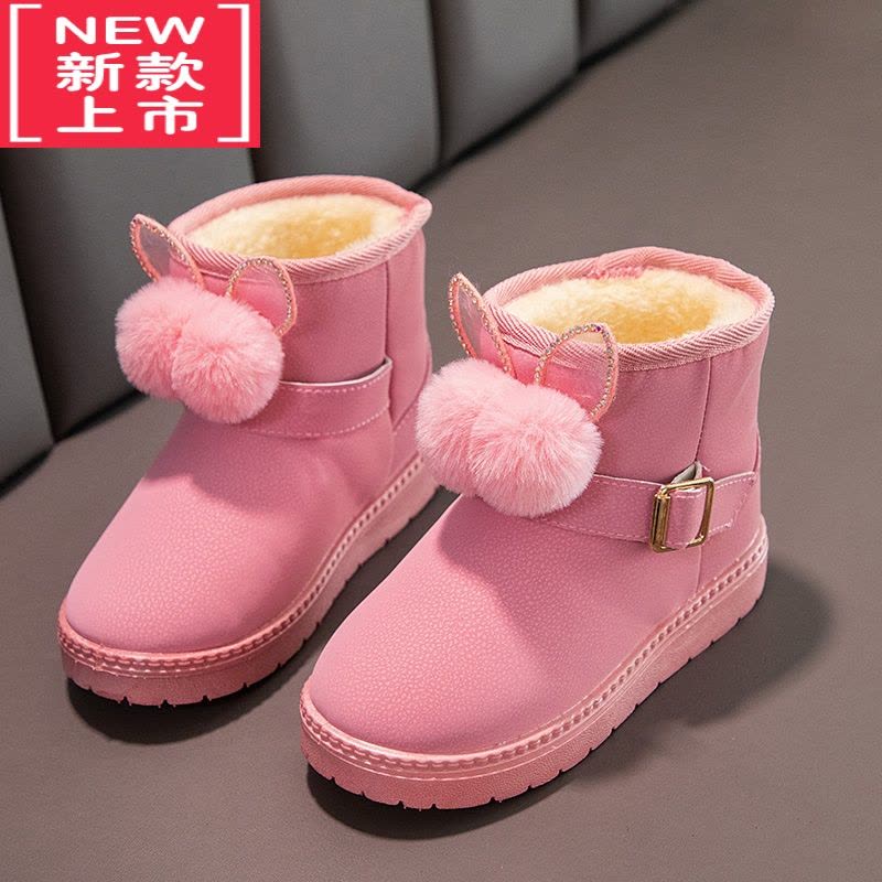 可莉允儿童雪地靴2022年冬季新款宝宝保暖棉靴加绒短靴女童防水防滑皮靴图片