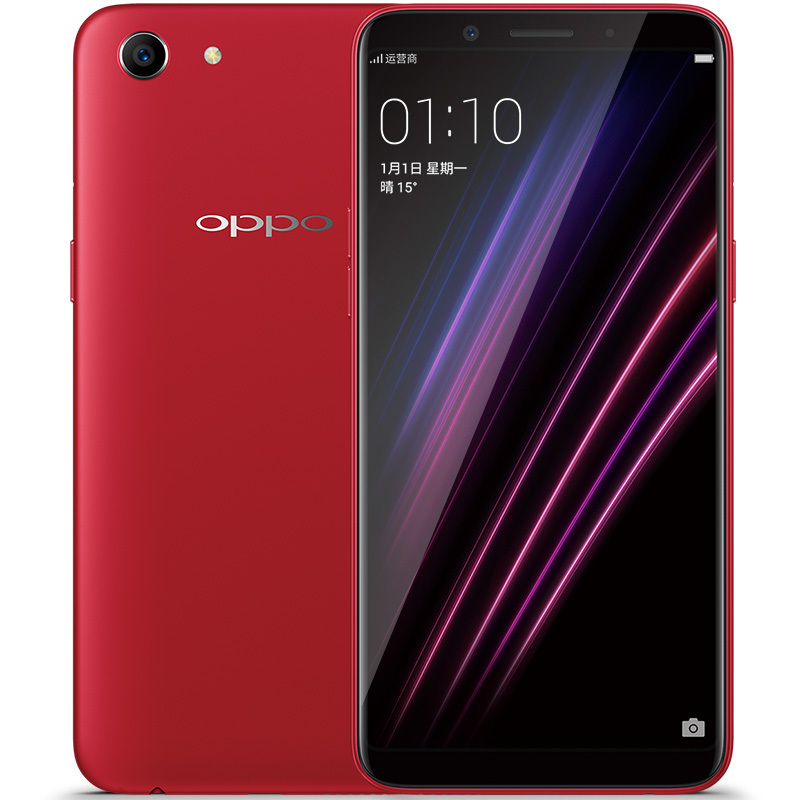 [下单立减100,到手价1299]OPPO A1 4GB+64GB 樱桃红 全面屏移动联通电信4G手机