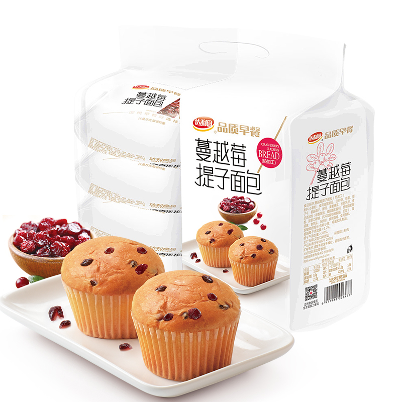达利园蔓越莓提子面包320g袋酵母手撕蛋糕点心网红零食小吃营养早餐