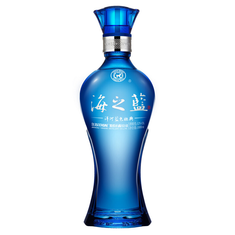 洋河(YangHe) 蓝色经典 海之蓝 52度1000ml*2 整箱装 浓香型白酒 口感绵柔
