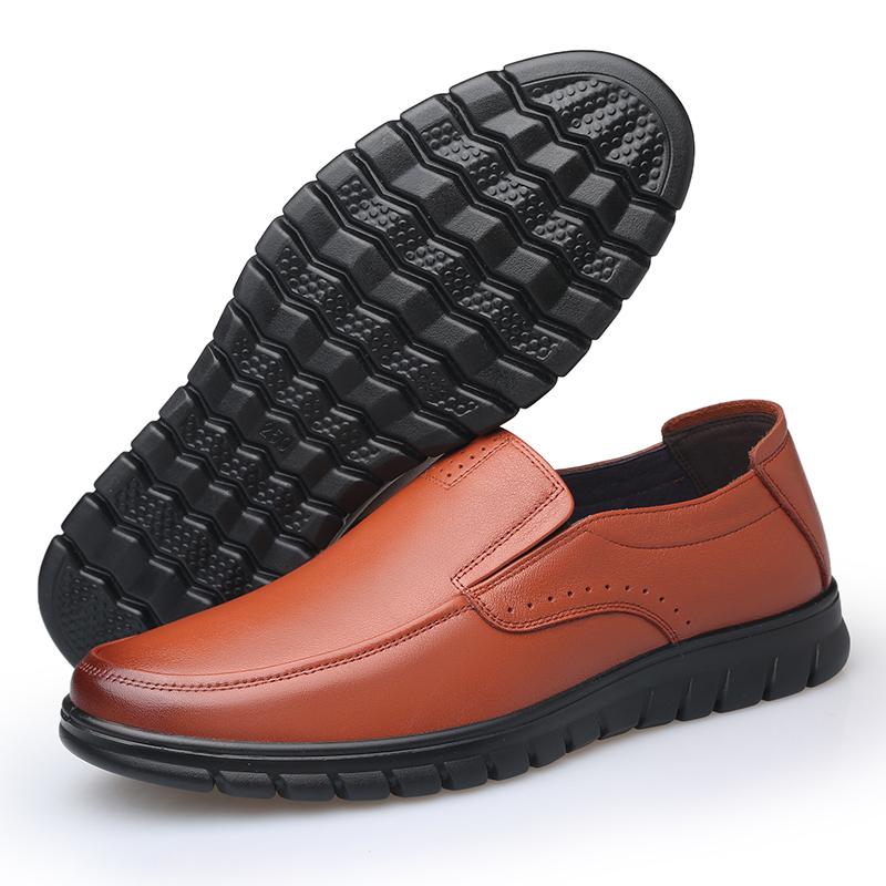 老人头男鞋春夏季男士商务休闲皮鞋软皮软底爸爸鞋驾车鞋男168081