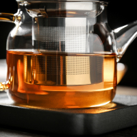 金镶玉 茶壶 玻璃壶功夫花茶壶 加厚耐热泡茶壶家用功夫茶具 黄把玻璃壶