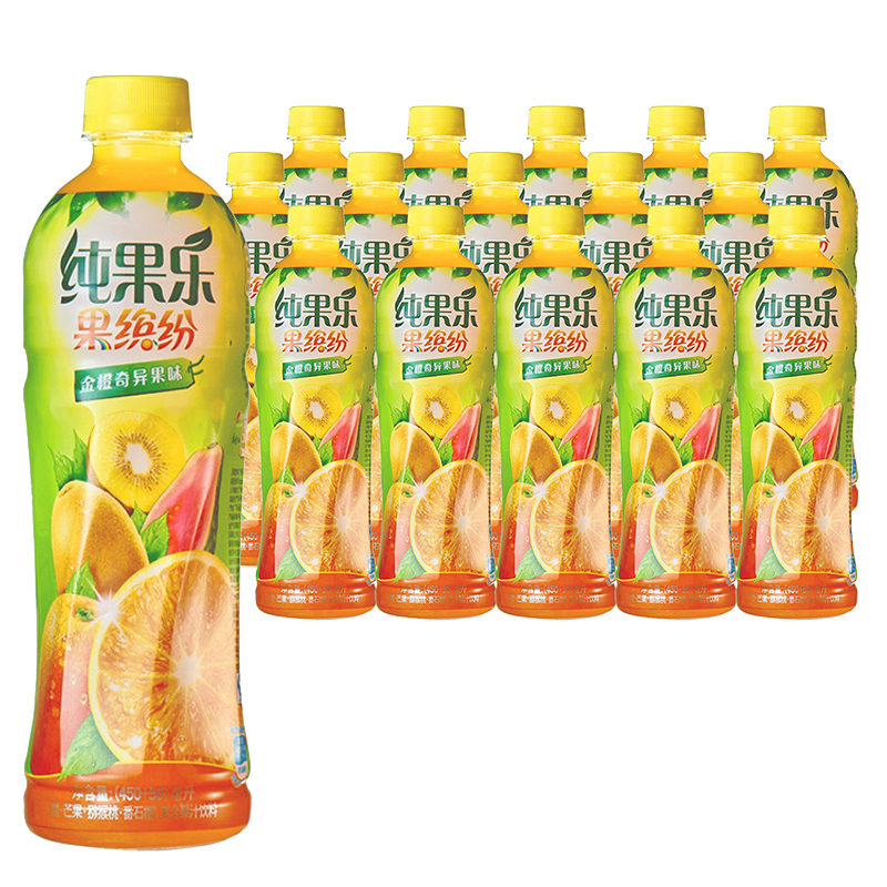 百事可乐 纯果乐果缤纷金橙奇异果450ml+50ML箱装(15瓶/箱)