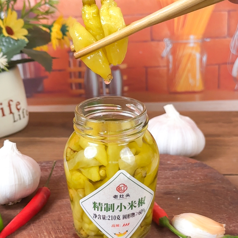老灶头精制小米椒210g瓶装高清大图
