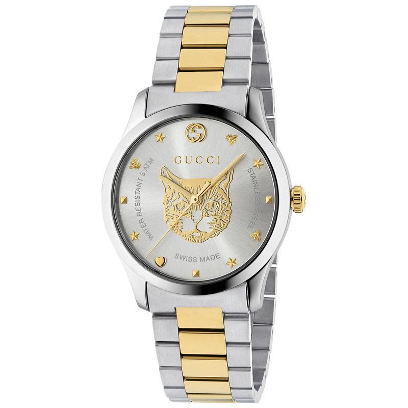 古驰Gucci石英男士双色不锈钢腕表38毫米商务休闲防水潮男手表图片
