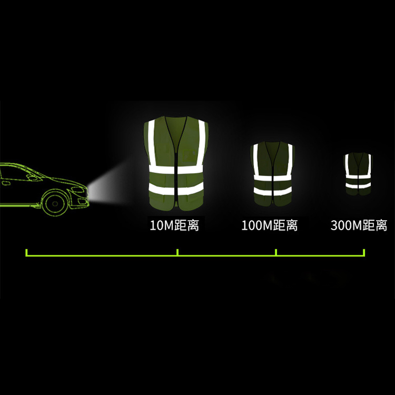 翌嘉YJ4112139反光背心环卫园林反光马甲施工交通反光衣 桃心网口袋款橙色高清大图