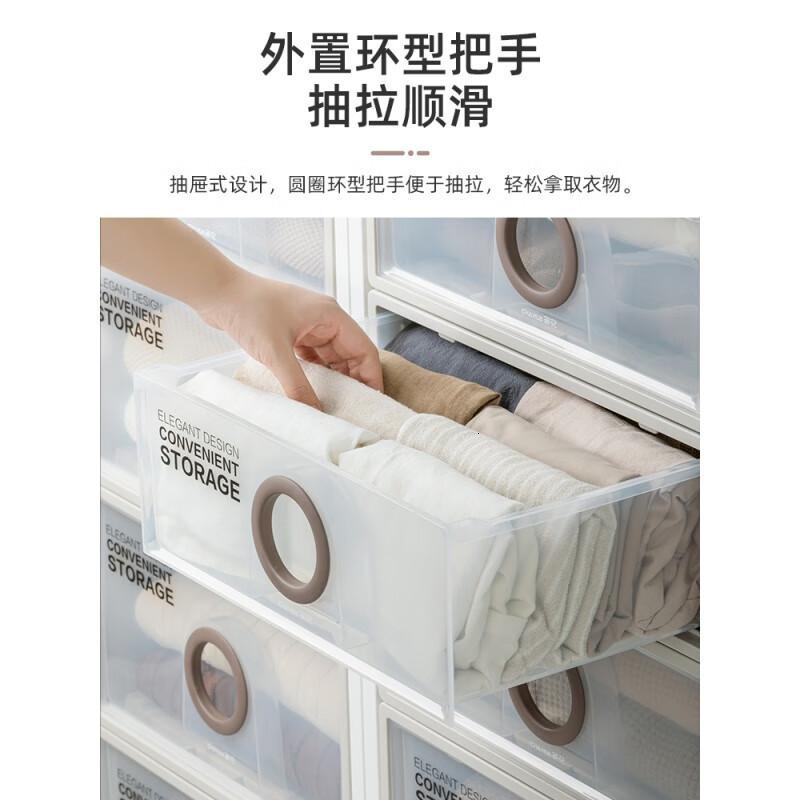 茶花(CHAHUA)收纳箱大号收纳盒整理箱子储物箱抽屉式单层收纳柜30.5L两只装 990055高清大图