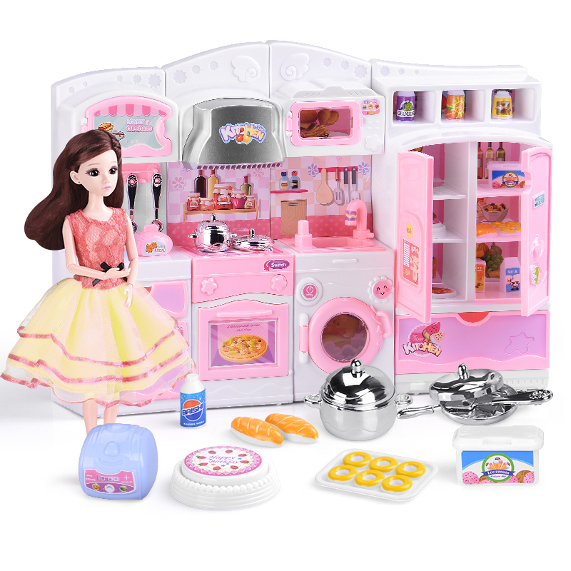 雅斯妮冰雪美绮厨房套装ysn507过家家玩具厨具餐具公主女孩玩具生日